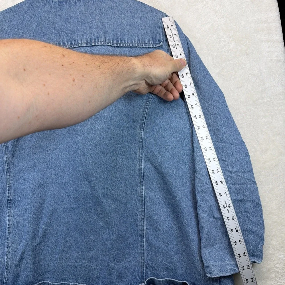 Casual & Co Denim Toggle Jacket Women's 2XL Blue Cottagecore Fisherman Utility - Picture 12 of 13